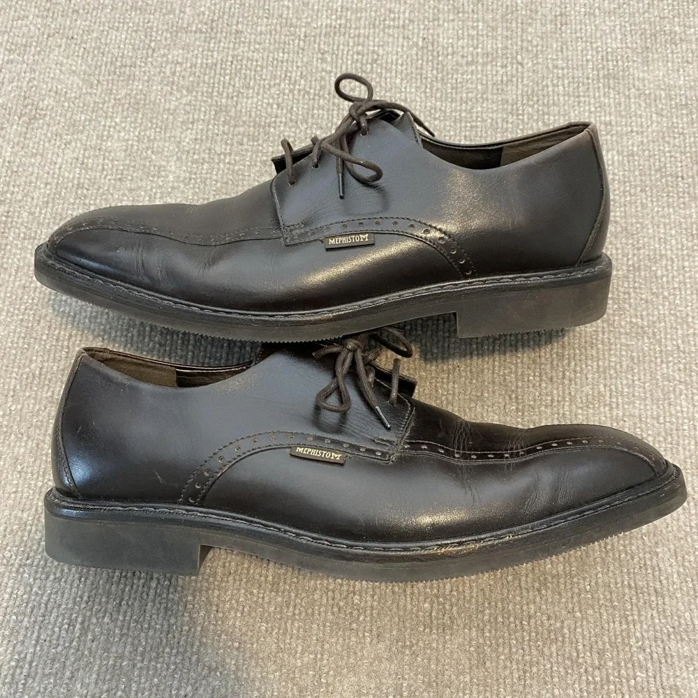 Mephisto Air-Jet Shoes Mens Size 9 Brown Leather Derby Dress‎ Oxfords Comfort